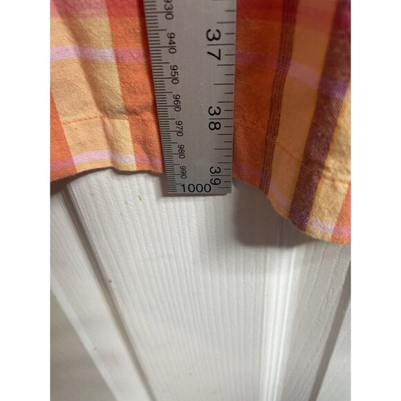 Talbots Dress Women’s 8 Pink Plaid Sleeveless Popover Sheath Button Front - Picture 5 of 6